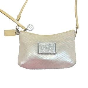 Coach y2k white sequined poppy crossbody bag rare